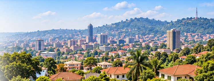 Kampala city and hillside neighbourhoods